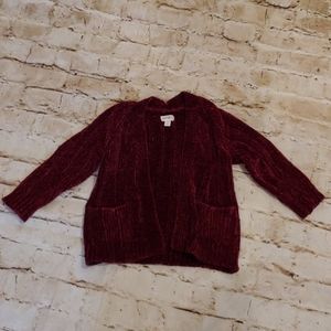 Burgundy baby cardigan
